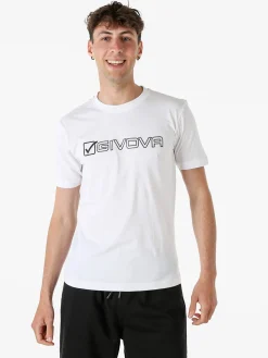 Givova T-shirt da uomo in cotone con logo - bianco