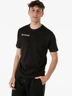 Givova T-shirt girocollo da uomo in cotone - nero