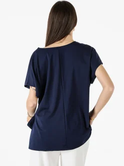 Glad Origin Maxi blusa da donna con fiocco laterale - blu scuro