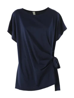 Glad Origin Maxi blusa da donna con fiocco laterale - blu scuro