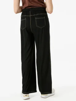 Gladys Jeggings donna a gamba larga con finale ampio - nero