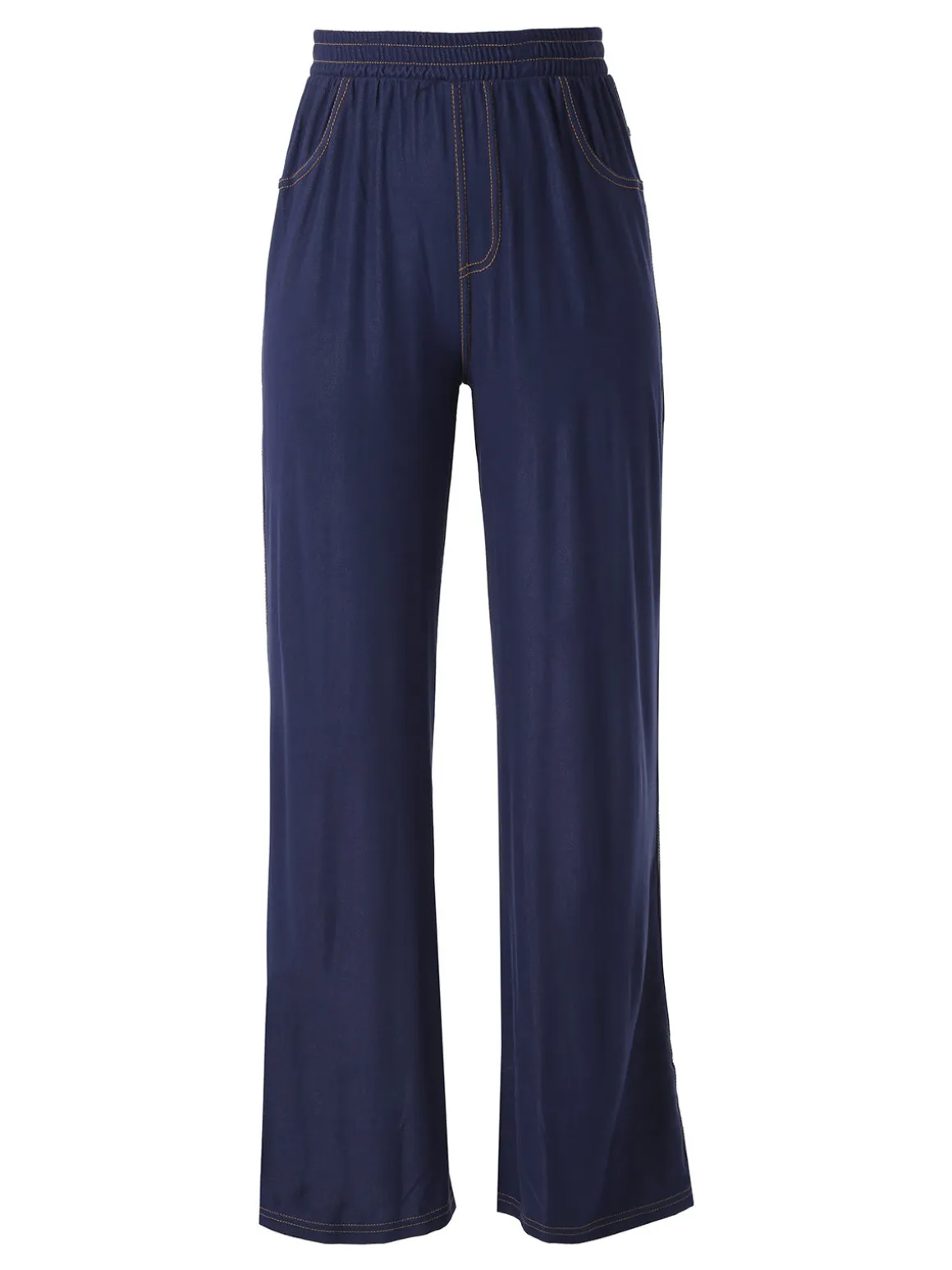 Gladys Jeggings donna a gamba larga con finale ampio - blu