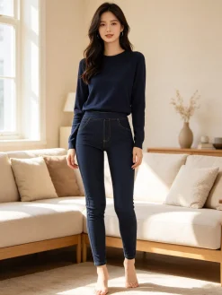 Gladys Jeggings donna con interno felpato - jeans