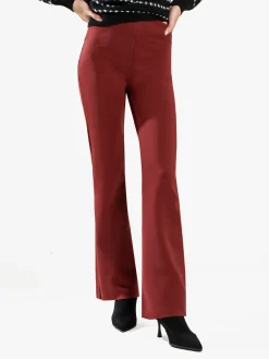 Gladys Leggings donna a gamba larga con finale in taglio vivo - bordeaux