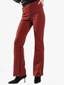Gladys Leggings donna a gamba larga con finale in taglio vivo - bordeaux