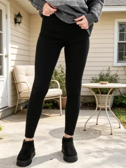 Gladys Leggings donna con interno di pelo - nero