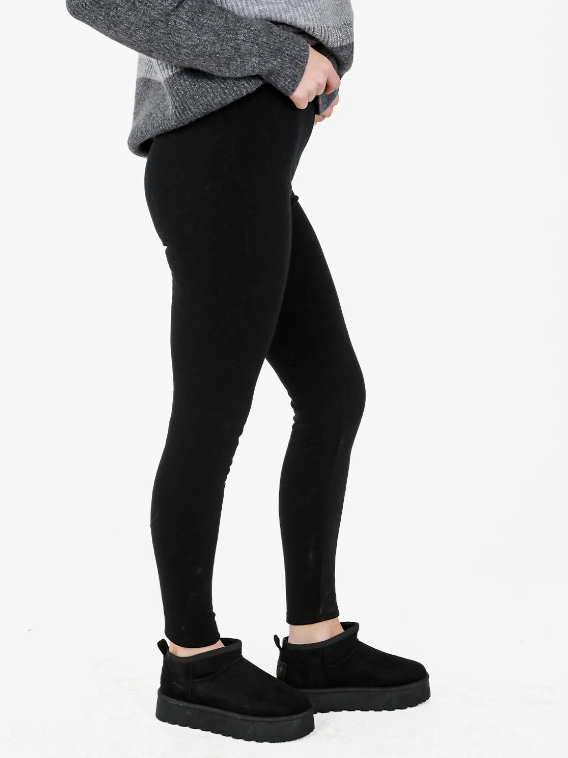 Gladys Leggings donna con interno di pelo - nero