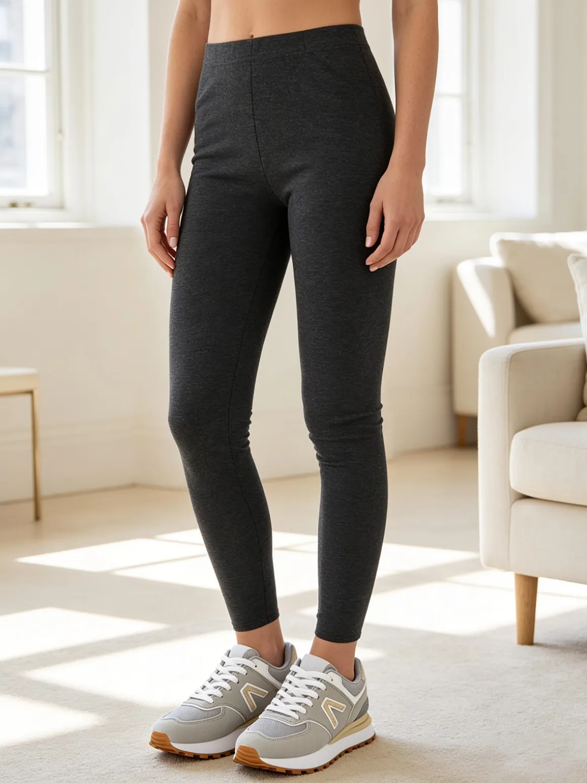 Gladys Leggings donna con interno di pelo - grigio scuro