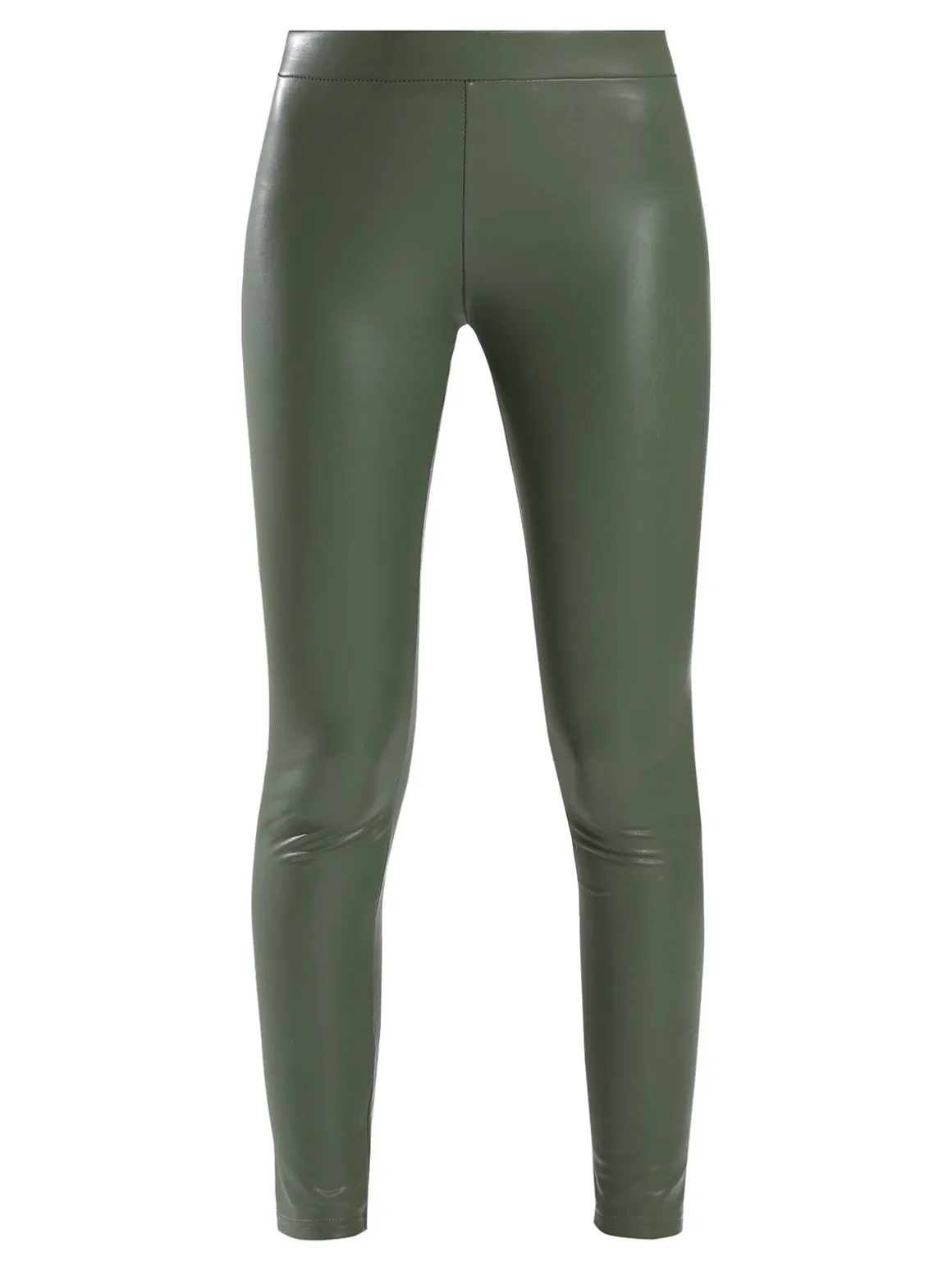 Gladys Leggings donna in ecopelle con interno in micropile - oliva