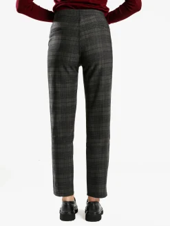 Gladys Leggings donna in pied de poule con interno in pile - grigio scuro