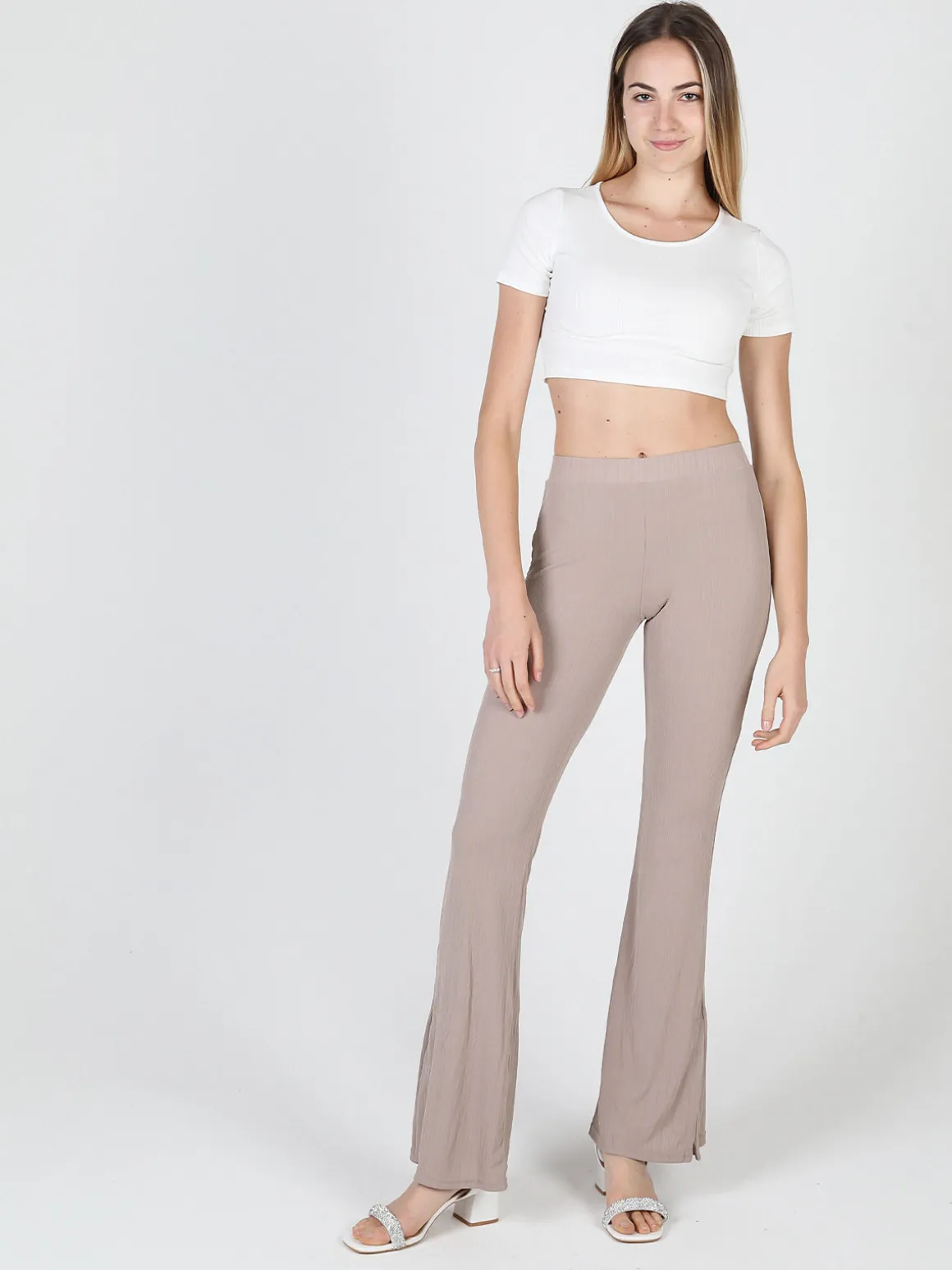 Gladys Leggings donna leggeri con finale a zampa e spacco laterale