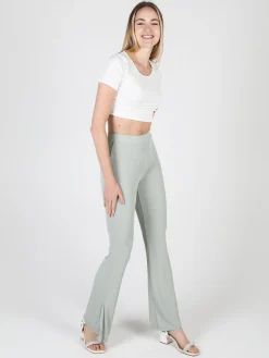 Gladys Leggings donna leggeri con finale a zampa e spacco laterale