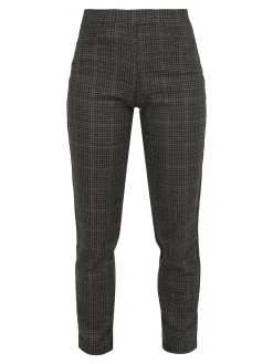 Gladys Leggings donna pied de poule con interno in pile - marrone