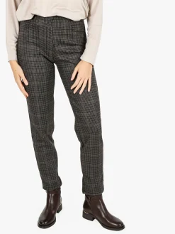 Gladys Leggings donna pied de poule con interno in pile - marrone