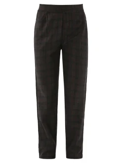 Gladys Leggings donna pied de poule con interno in pile - marrone