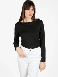 Gladys Maglia donna con scollo a barchetta in microfibra