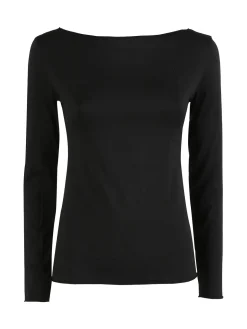 Gladys Maglia donna termo light con scollo a barca - nero