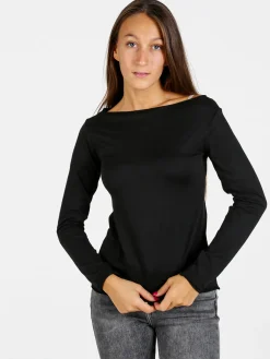 Gladys Maglia donna termo light con scollo a barca - nero