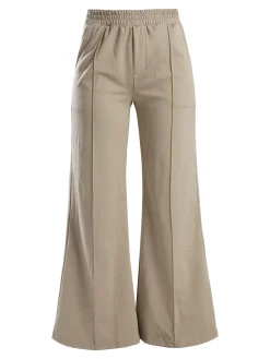 Gladys Pantaloni donna a gamba larga con interno in pile - sabbia