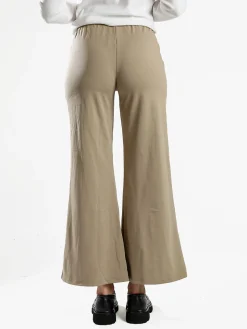 Gladys Pantaloni donna a gamba larga con interno in pile - sabbia
