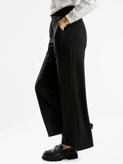 Gladys Pantaloni donna a gamba larga con interno in pile - nero