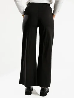 Gladys Pantaloni donna a gamba larga con interno in pile - nero
