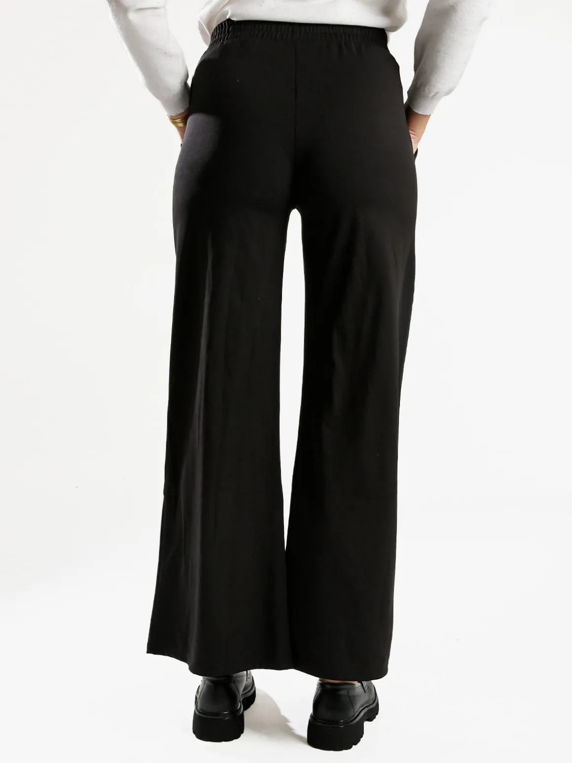 Gladys Pantaloni donna a gamba larga con interno in pile - nero