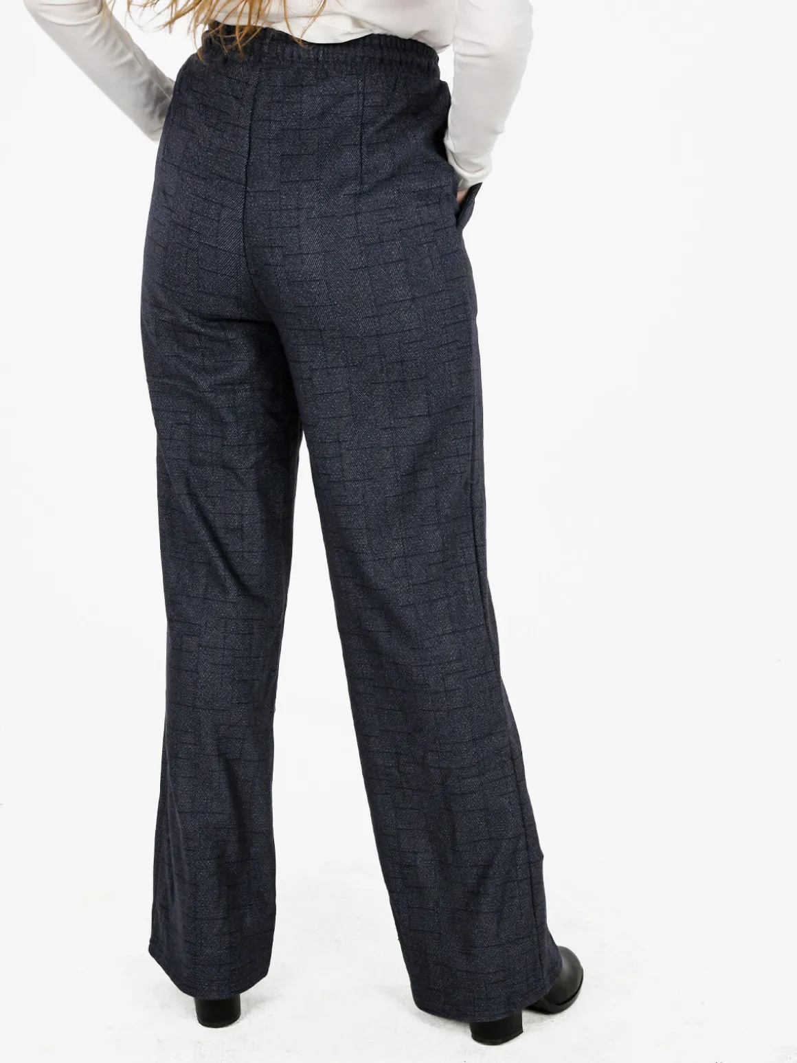 Gladys Pantaloni donna a gamba larga con interno in pile - blu scuro