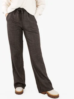 Gladys Pantaloni donna a gamba larga con interno in pile - marrone