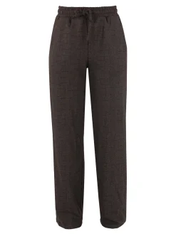 Gladys Pantaloni donna a gamba larga con interno in pile - marrone