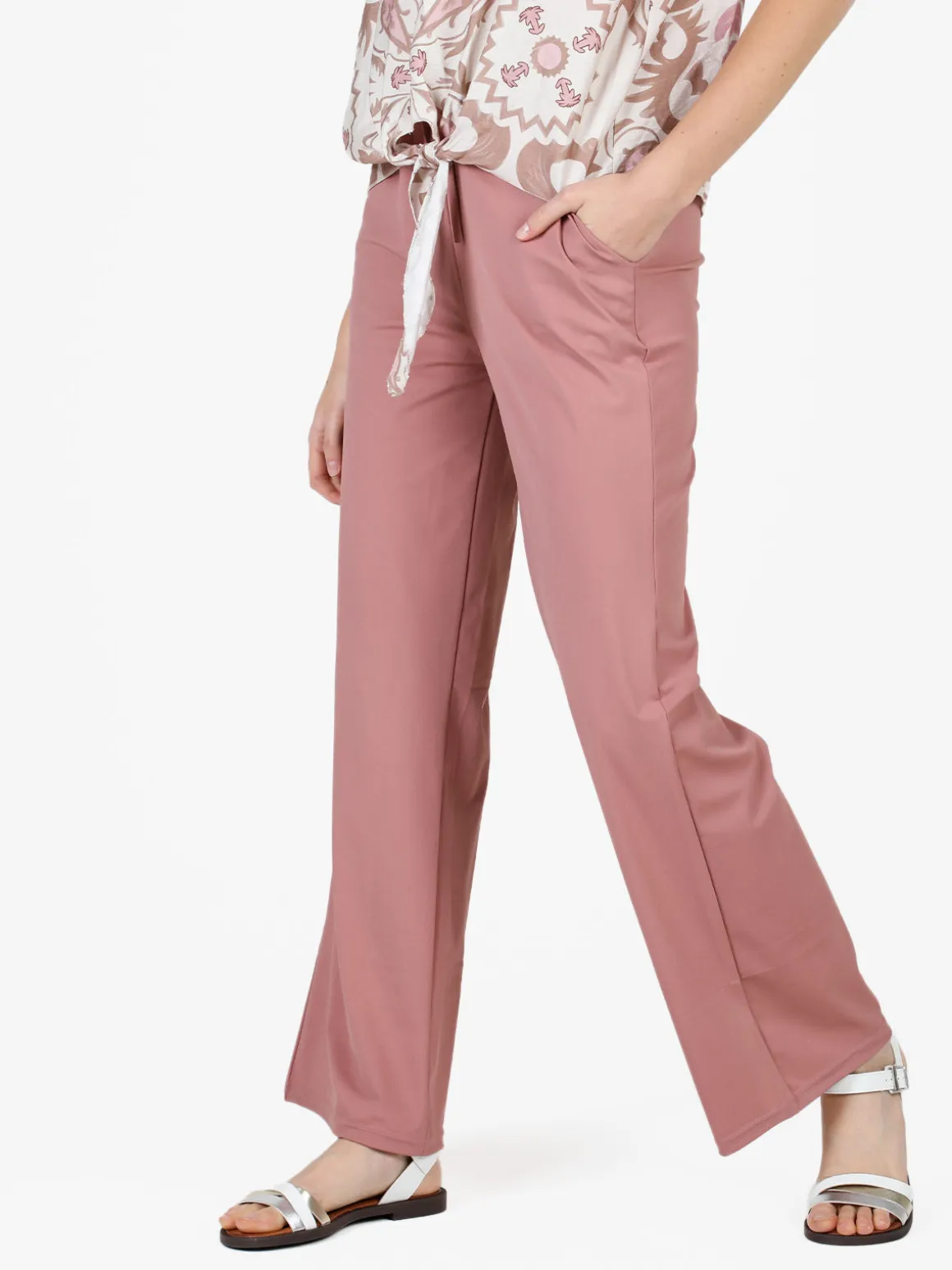Gladys Pantaloni donna in tessuto tecnico a gamba larga