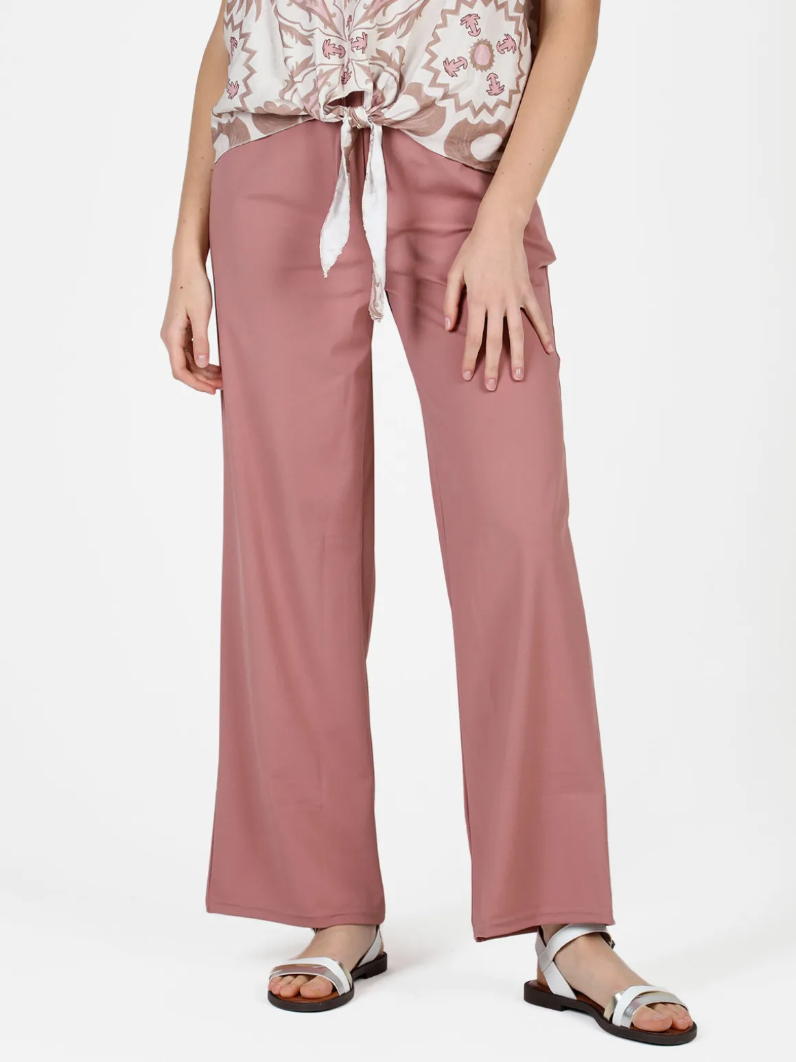 Gladys Pantaloni donna in tessuto tecnico a gamba larga