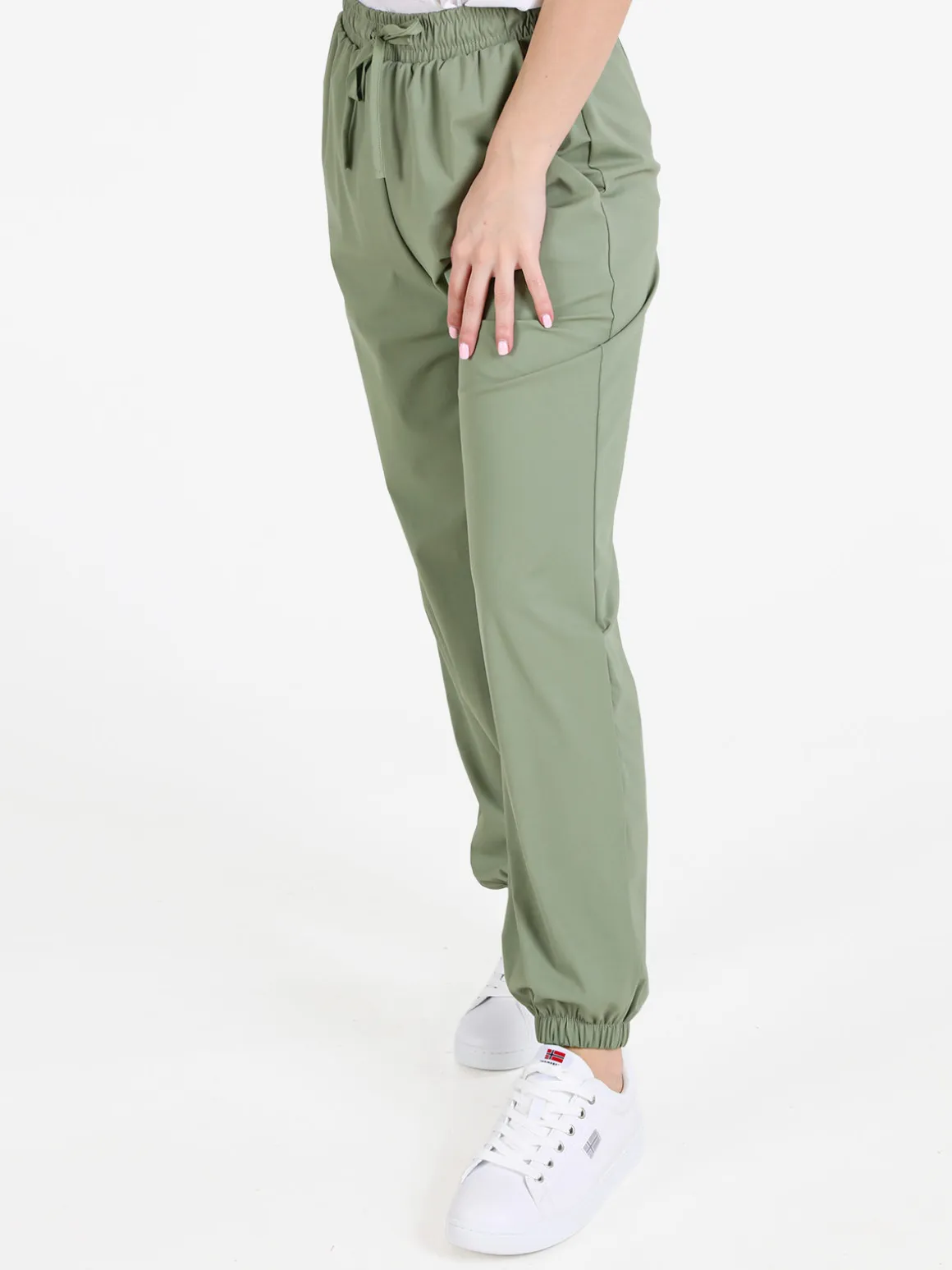 Gladys Pantaloni donna in tessuto tecnico con polsini