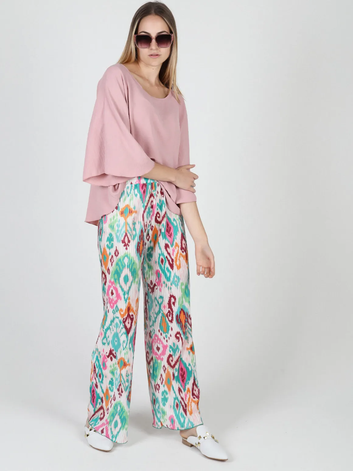 Gladys Pantaloni donna leggeri a palazzo colorati