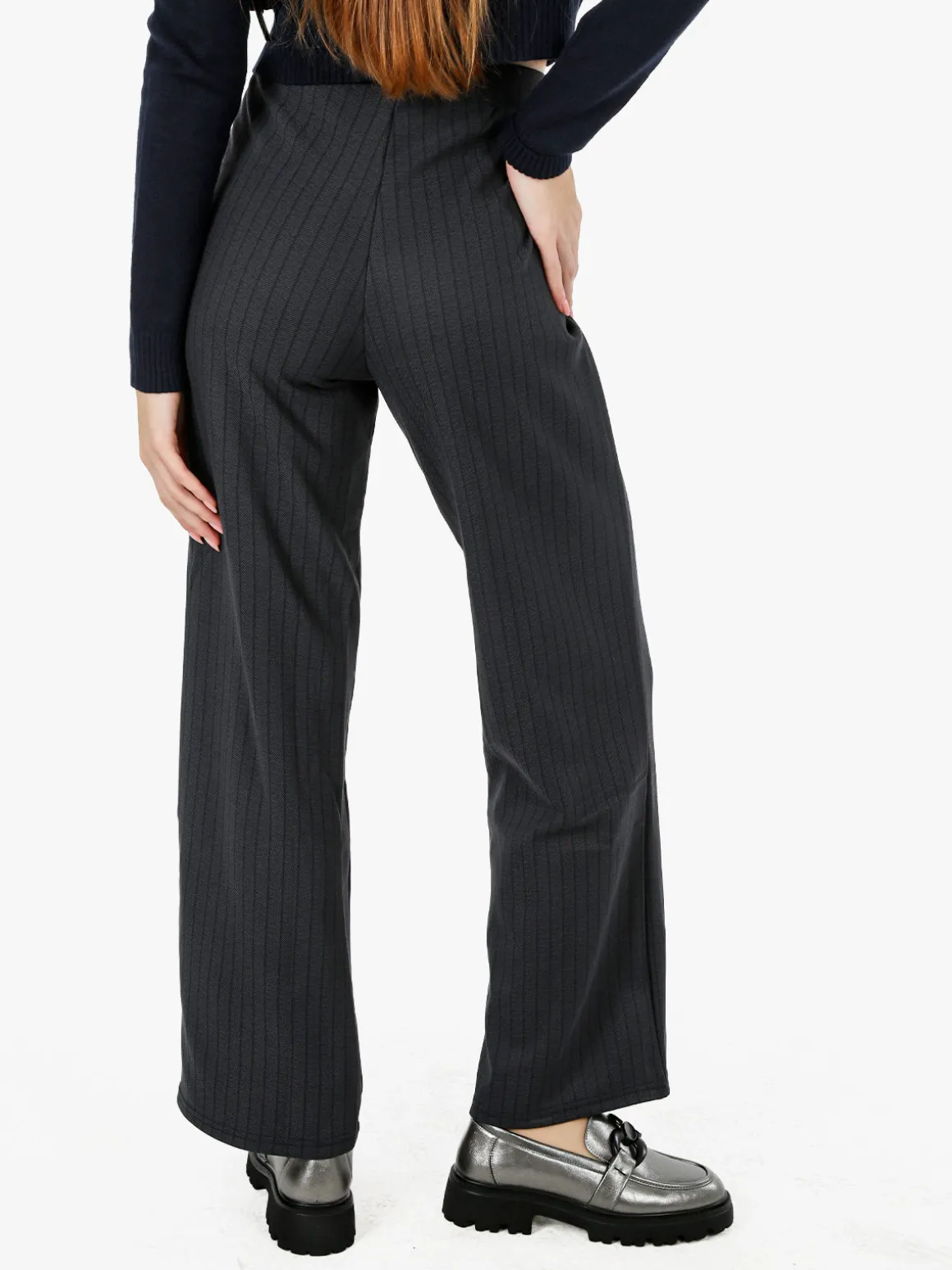 Gladys Pantaloni donna morbidi a gamba larga - nero