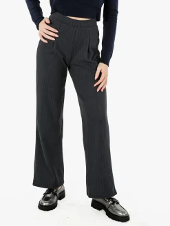 Gladys Pantaloni donna morbidi a gamba larga - nero