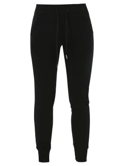 Gladys Pantaloni donna sportivi con polsini e interno di pelo - nero