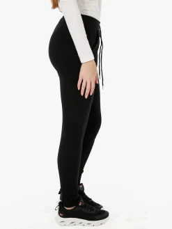 Gladys Pantaloni donna sportivi con polsini e interno di pelo - nero