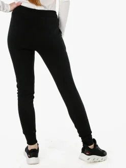 Gladys Pantaloni donna sportivi con polsini e interno di pelo - nero