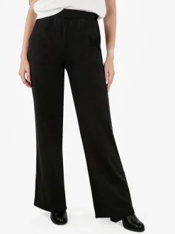 Gladys Pantaloni morbidi da donna a gamba larga - nero