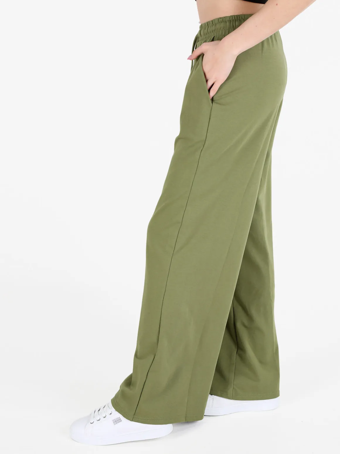 Gladys Pantaloni sportivi da donna a gamba larga con coulisse