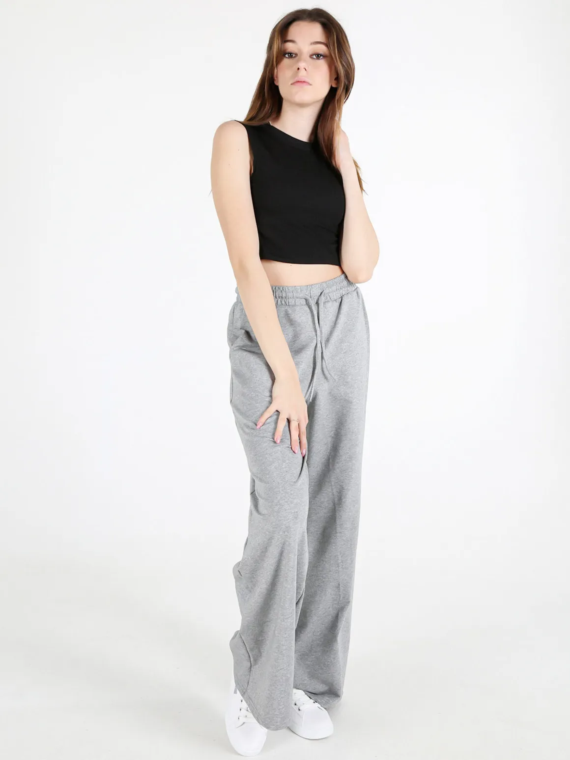Gladys Pantaloni sportivi da donna a gamba larga con coulisse