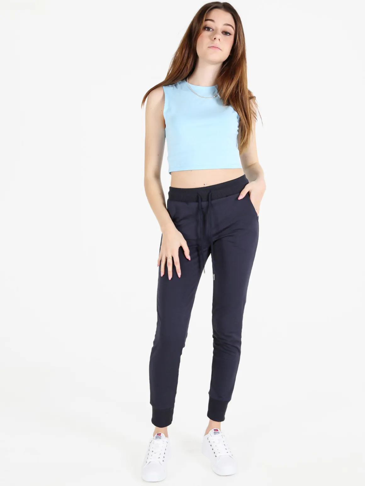 Gladys Pantaloni tuta da donna con coulisse e polsini