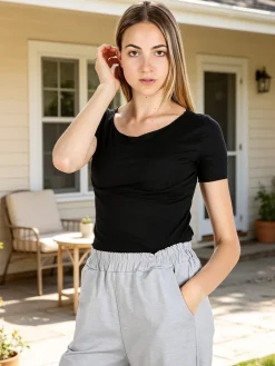 Gladys T-shirt donna girocollo in viscosa