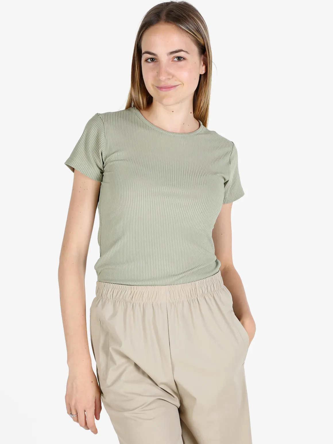 Gladys T-shirt donna girocollo a costine