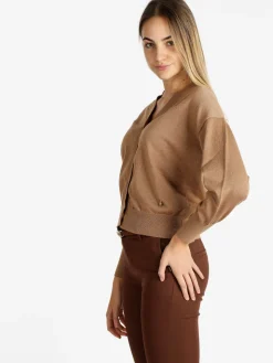 Griffai Cardigan donna oversize lurex con bottoni