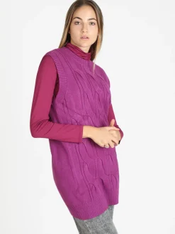 Griffai Gilet lungo in maglia da donna