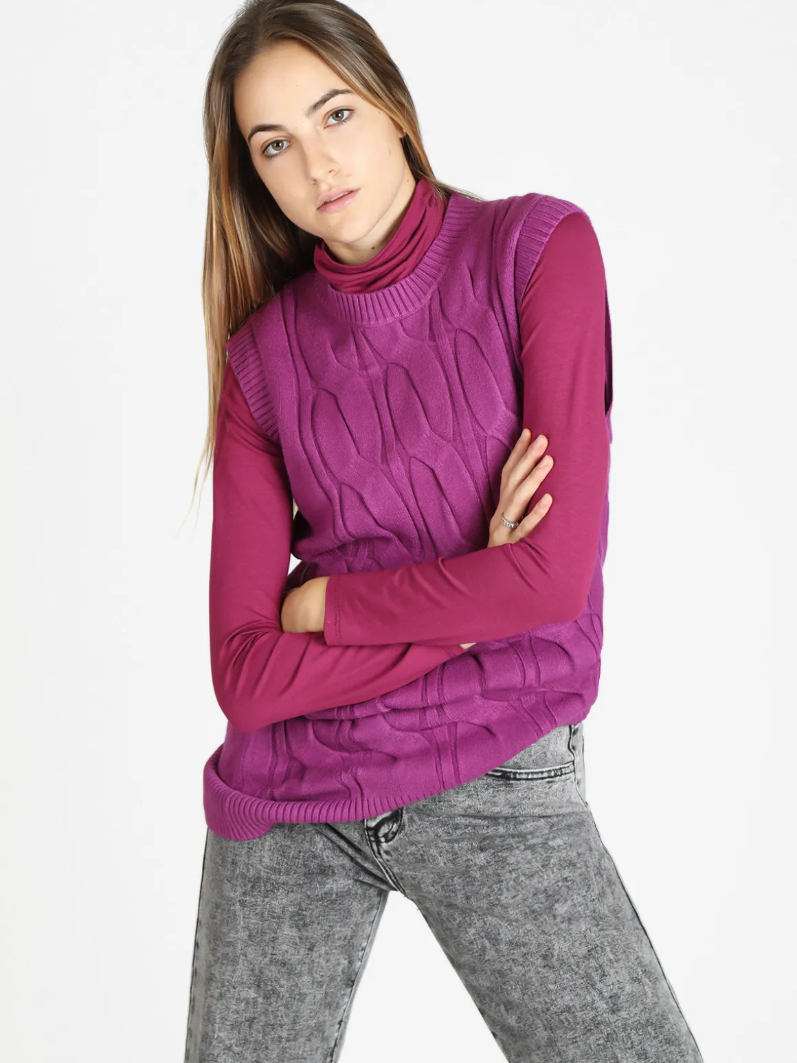 Griffai Gilet lungo in maglia da donna