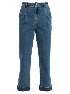 Griffai Jeans donna baggy con risvolti