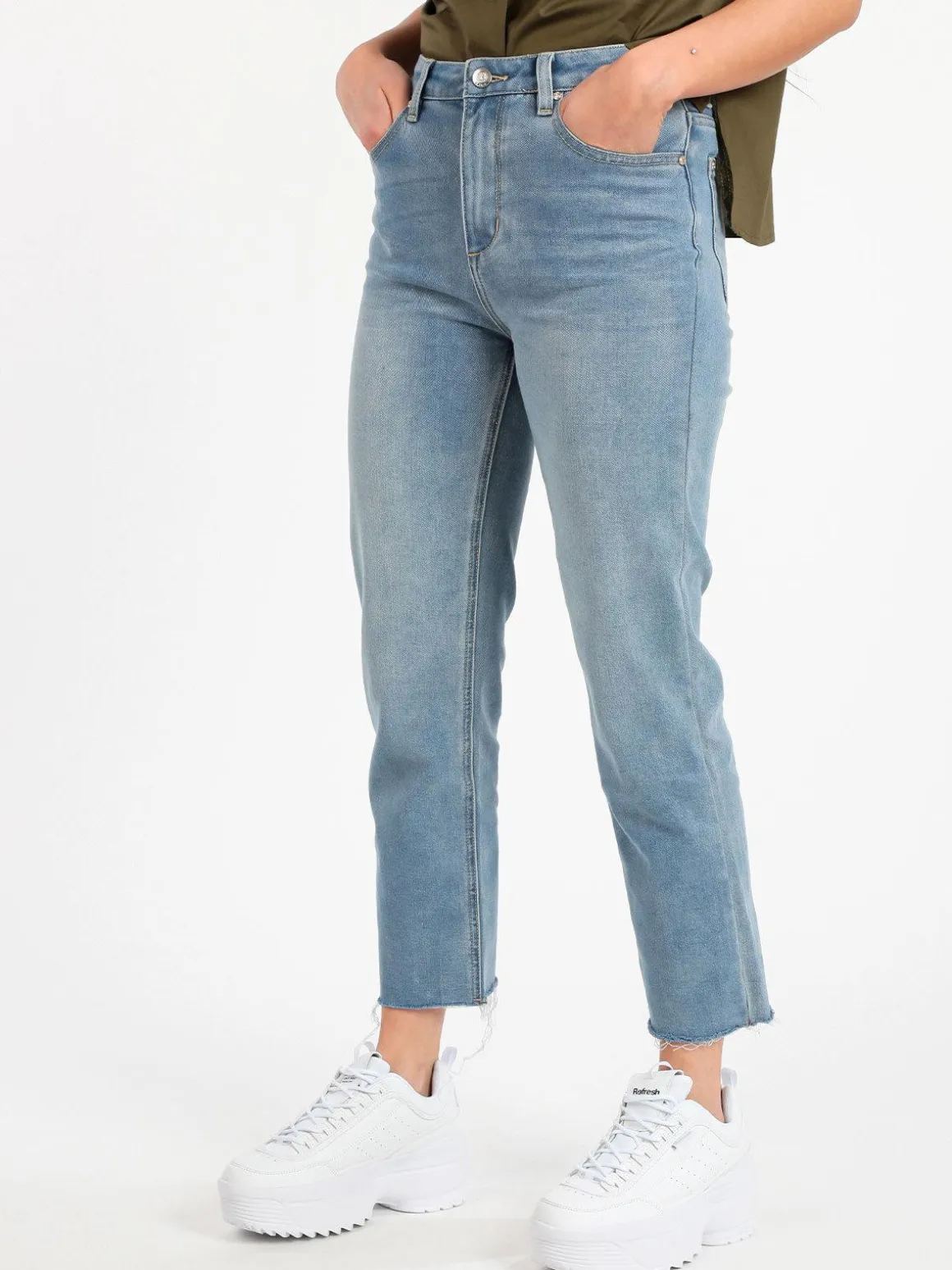 Griffai Jeans donna baggy sfilacciato